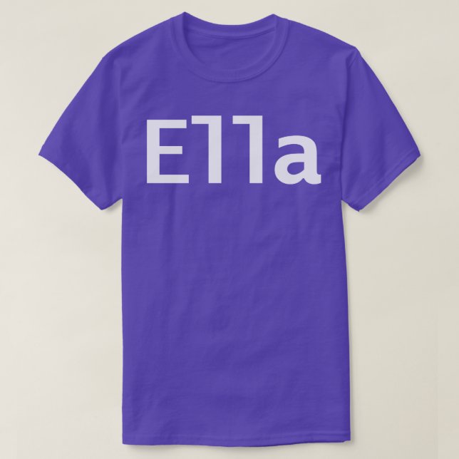 Ella Minimal Typography White Text T Shirt (Design framsida)