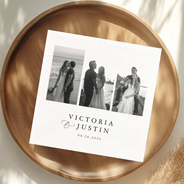 ELLA Modern 3 Photo Bröllop Pappersservett (Skapare uppladdad)