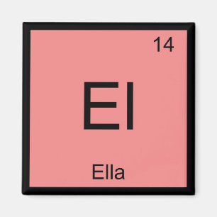 Ella Namn kemi Inslag Periodic Bord Magnet