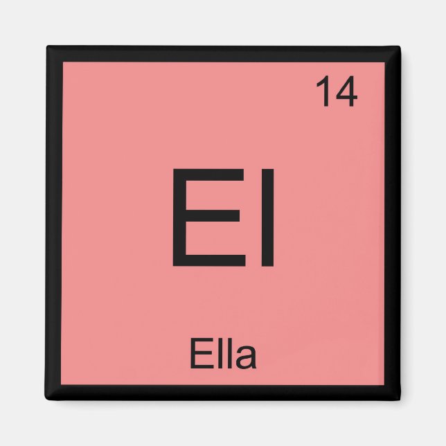 Ella Namn kemi Inslag Periodic Bord Magnet (Framsidan)