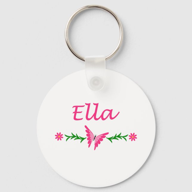 Ella (Rosa Butterfly) Nyckelring (Framsida)
