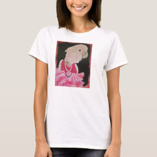 Ella söt i rosa utslagsplats t-shirt
