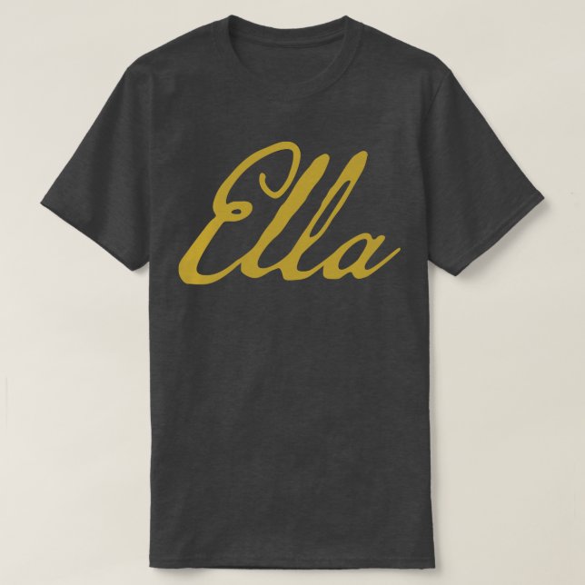 Ella Typography Guld skript T Shirt (Design framsida)