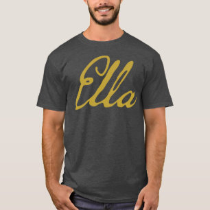 Ella Typography Guld skript T Shirt