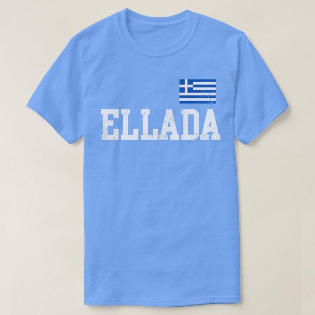 Ellada Greece Flagga grekiska familjen T Shirt (Design framsida)