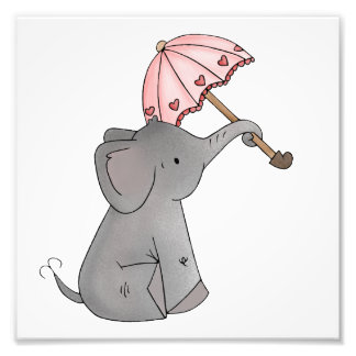 Ella's Umbrella Elephant Print Fototryck