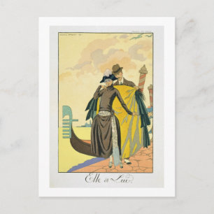 Elle et Lui, 1921 (pochoir print) Vykort
