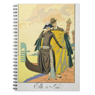 Elle et Lui, 1921 (pochoirtrycket) Anteckningsbok