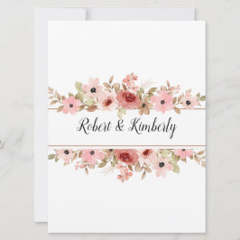 ELLE Rosa Flower Elegant bröllop Inbjudningar