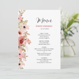 ELLE Rosa Flower Elegant bröllop Meny