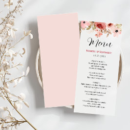 ELLE Rosa Flower Elegant bröllop Meny