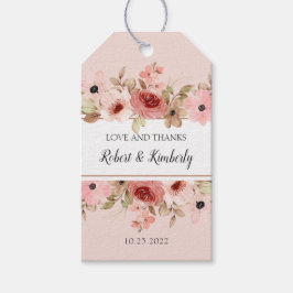 ELLE Rosa Flower Elegant bröllop Presentetikett