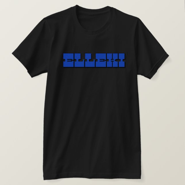 Elleki Bold (blå/svart) T Shirt (Design framsida)