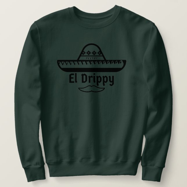 Elleki El Drippy (svart teckensnitt) Svettskjorta Lång Ärmad Tröja (Design framsida)