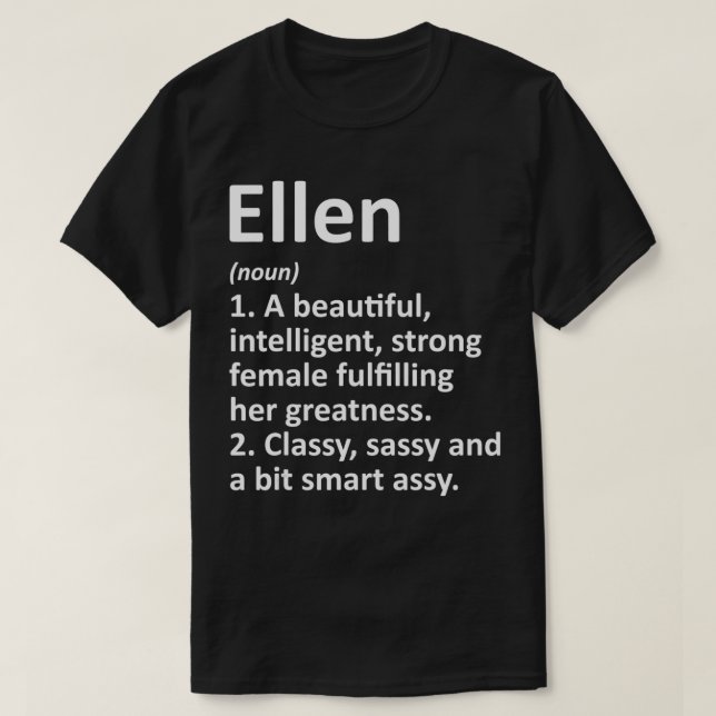 ELLEN Definition Personlig Namn Funny jul T Shirt (Design framsida)