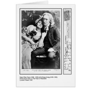 Ellen frotté & Henry Irving i vicaren av Wakefie Hälsningskort