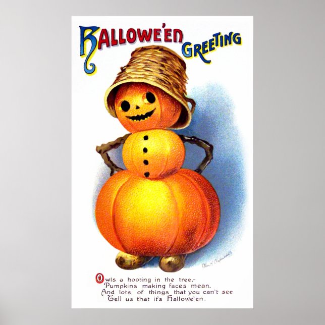 Ellen H. Clapsaddle: Funny Pumpkin Character Poster (Framsidan)