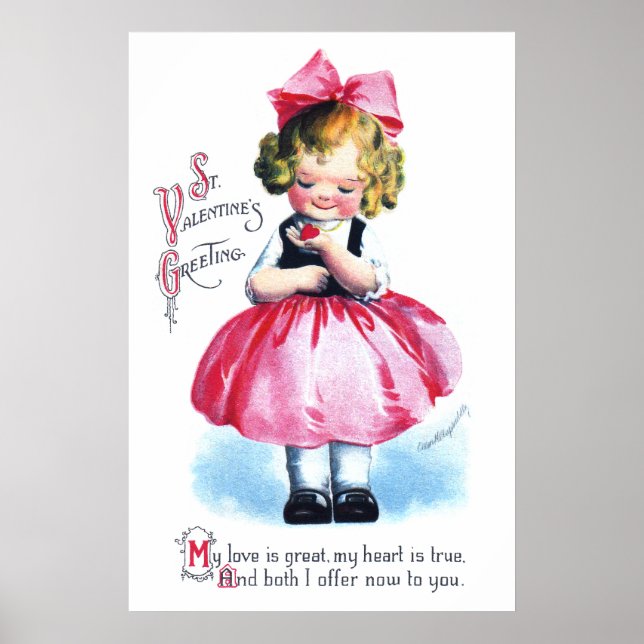 Ellen H. Clapsaddle: Girl with Heart Poster (Framsidan)