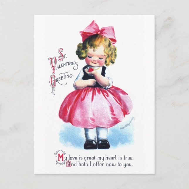 Ellen H. Clapsaddle: Girl with Heart Vykort (Framsida)