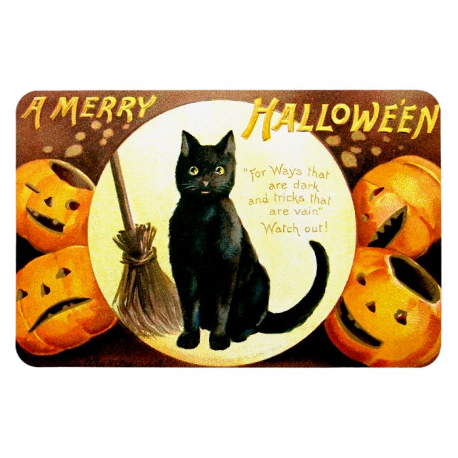 Ellen H. Clapsaddle: Halloween Cat Magnet (Horisontell)