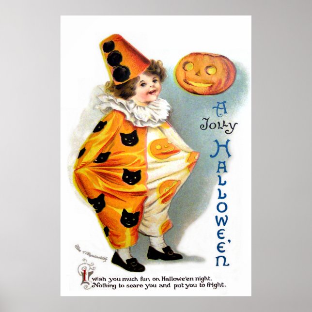 Ellen H. Clapsaddle: Halloween Harlequin Poster (Framsidan)