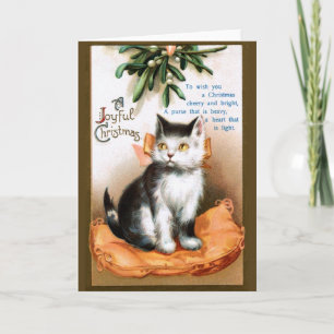 Ellen H. Clapsaddle: Katt under Mistletoe Helgkort