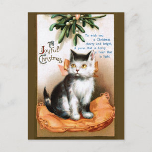 Ellen H. Clapsaddle: Katt under Mistletoe Vykort