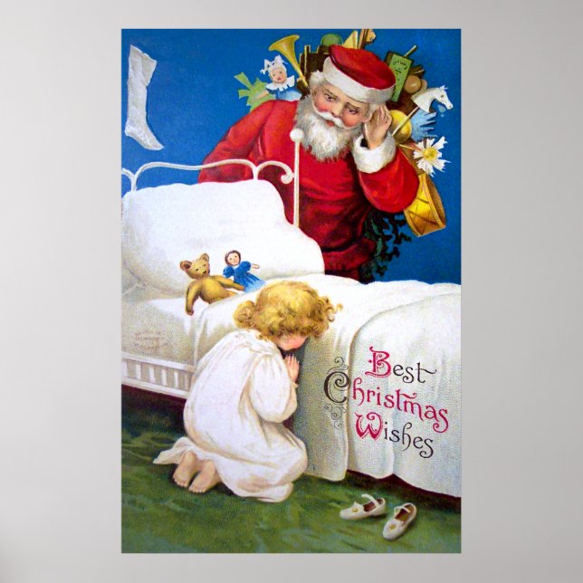 Ellen H. Clapsaddle: Listening Santa Poster (Framsidan)