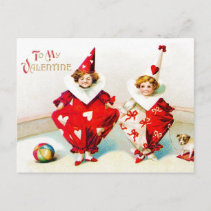 Ellen H. Clapsaddle Pierrot Children Valentine Helg Vykort