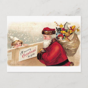 Ellen H. Clapsaddle - Santa with Child Helg Vykort