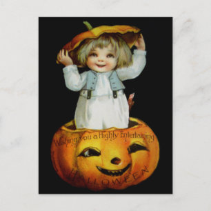 Ellen H. Kluffare: Boy in Pumpkin Vykort