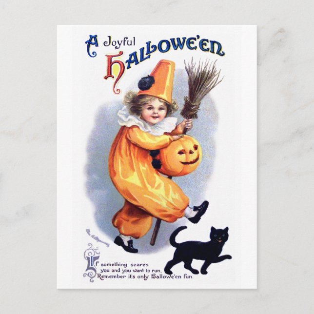 Ellen H. Kluffare: Halloween Harlequin med Kat Vykort (Framsida)
