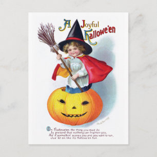 Ellen H. Kluffare: Little Pumpkin Witch Vykort