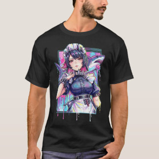 Ellen Joe ZZZ Röda Ögon Cool Piga Estetisk Porträt T Shirt