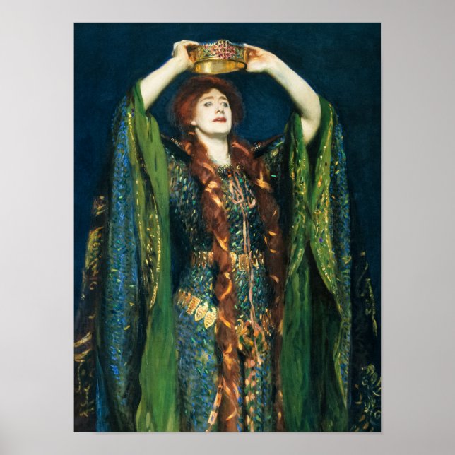 Ellen Terry som Dam Macbeth av John Singer Sargent Poster (Framsidan)