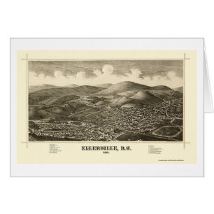 Ellenville panorama- karta för NY - 1887 Hälsningskort