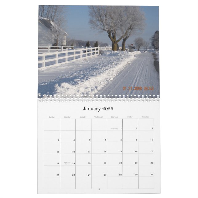 Eller lantgårdkalender kalender (Jan 2026)