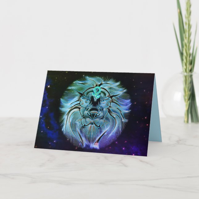 eller lejont zodiackort kort (Framsida)