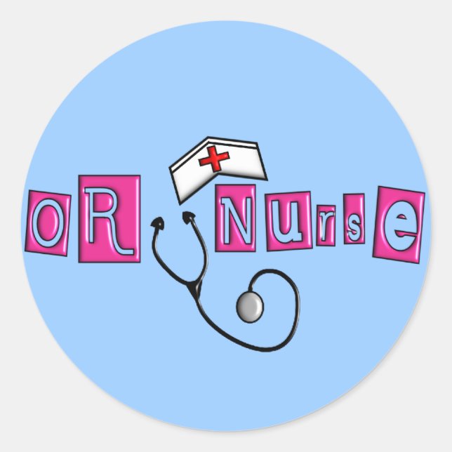 ELLER Nurse Gifts Runt Klistermärke (Framsida)