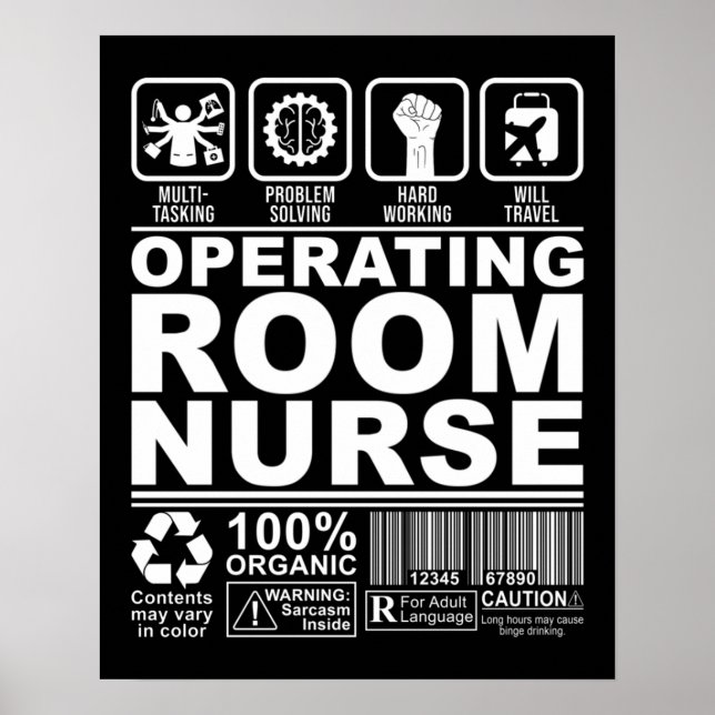 ELLER Nurse-operationsrum Sjuksköterska Poster (Framsidan)