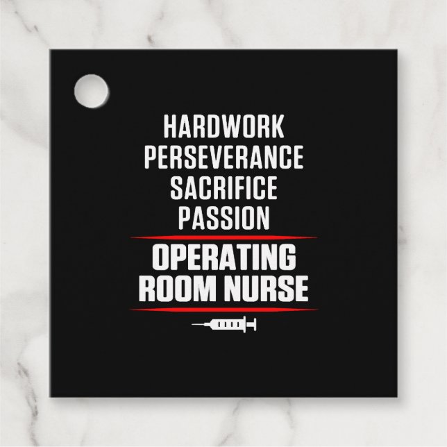 ELLER Operativrum Nurse Hardwork Nursing RN Gåvor Etiketter (Framsida)