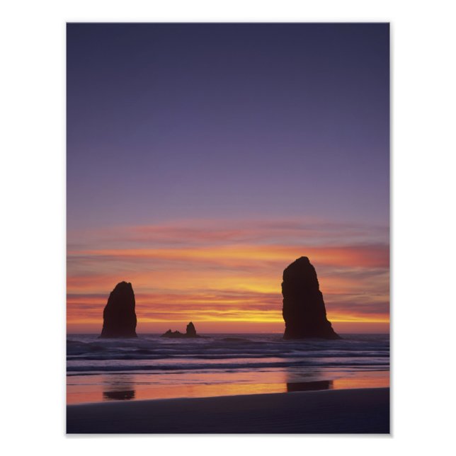 ELLER, Oregon-kusten, Cannon Beach, havsstackar kl Fototryck (Framsidan)