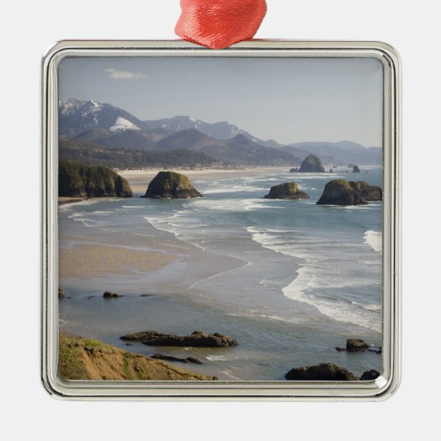 ELLER, Oregon Kusten, Ecola State Park, Crescent Julgransprydnad Metall (Framsidan)