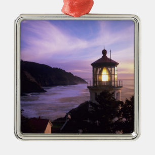 ELLER, Oregon-kusten, Heceta Head Lighthouse, på Julgransprydnad Metall