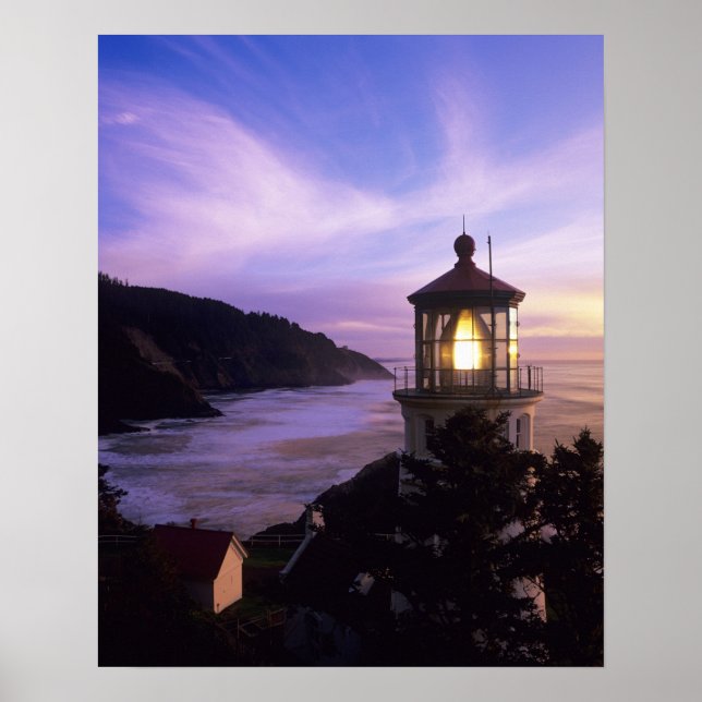 ELLER, Oregon Kusten, Heceta Head Lighthouse, på Poster (Framsidan)