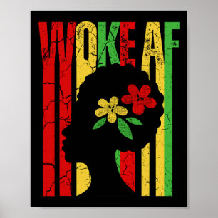 Eller svart historik #svart resistens Woke Af Tee Poster