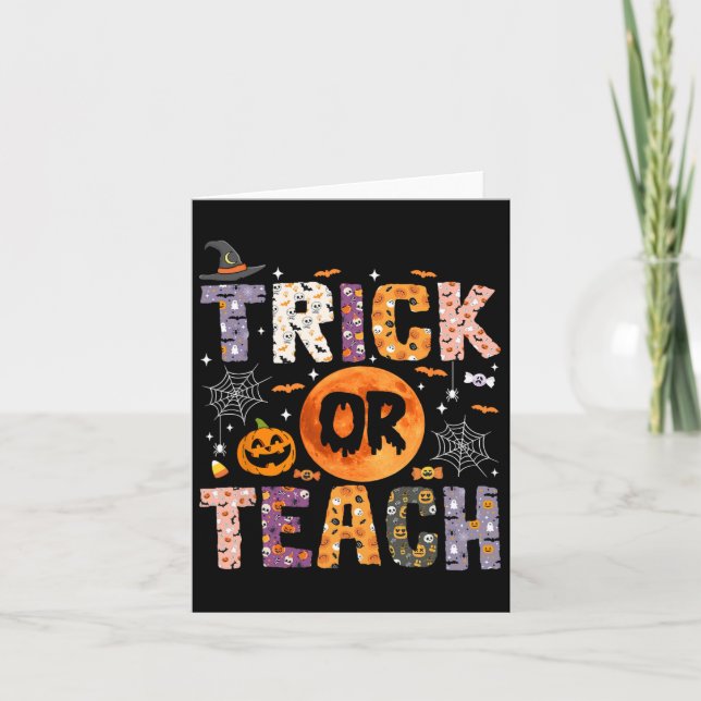 Eller Teach Funny Teacher Halloween Ghost Kort (Framsida)