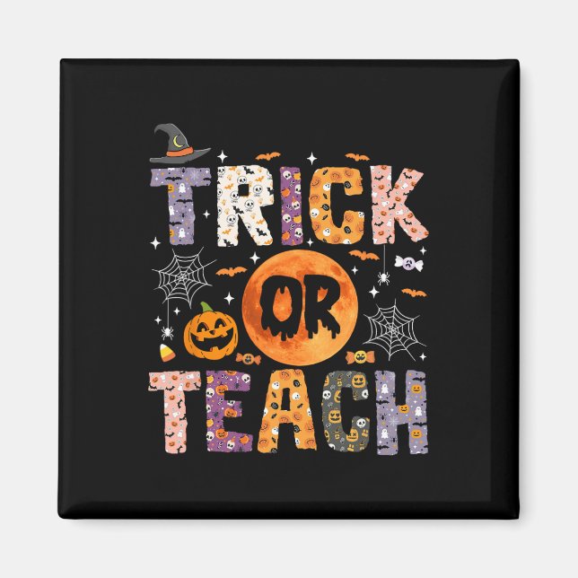 Eller Teach Funny Teacher Halloween Ghost Magnet (Framsidan)