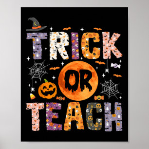 Eller Teach Funny Teacher Halloween Ghost Poster