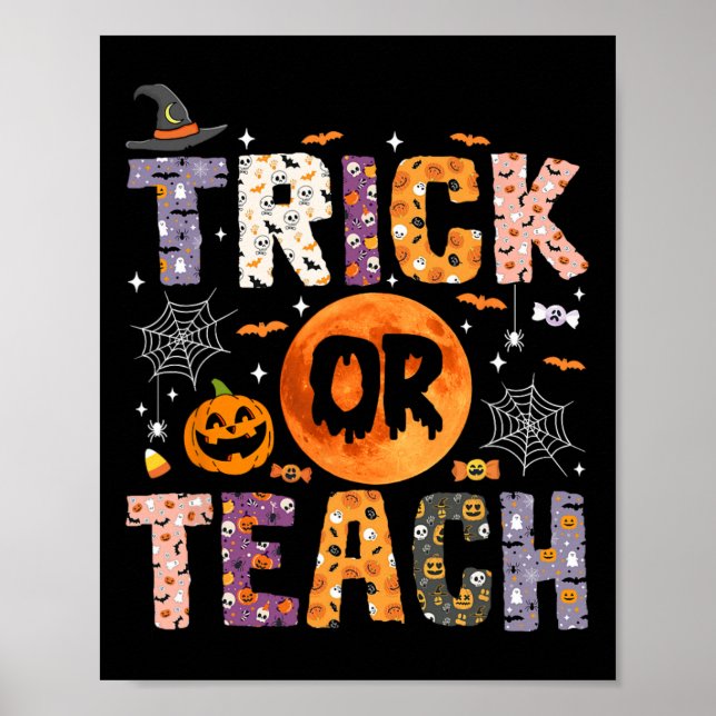 Eller Teach Funny Teacher Halloween Ghost Poster (Framsidan)